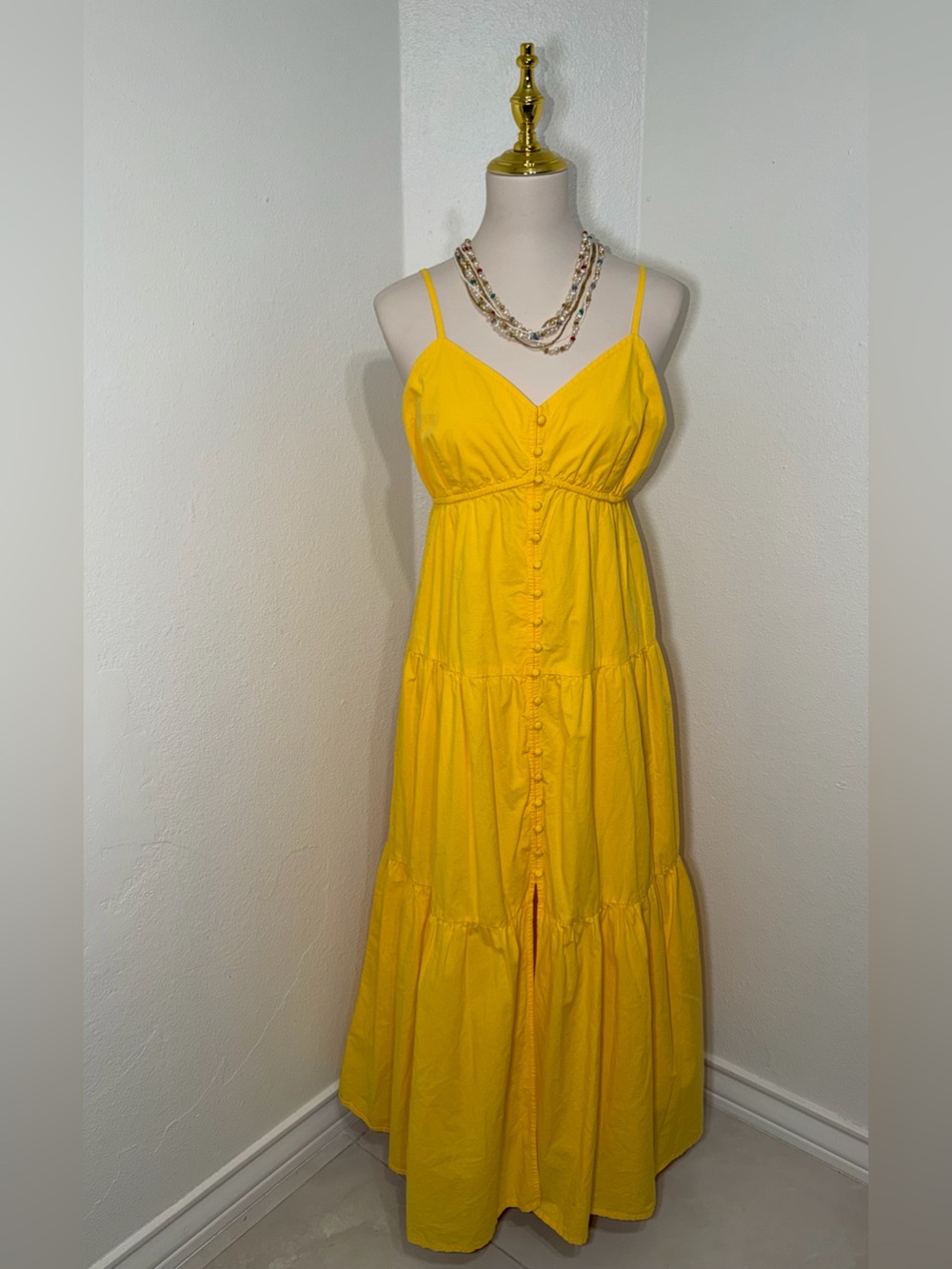 CATO Yellow Spaghetti Strap Sundress